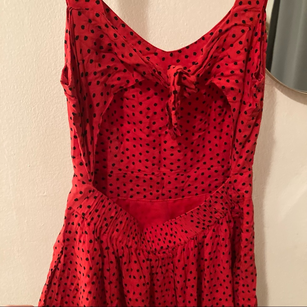 Forever 21 Open-Back Red Polkadot Dress! Cute fit and flare